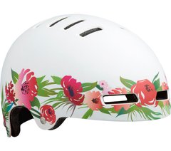 Шлем подростковый Lazer Street JR белый с розовыми цветами