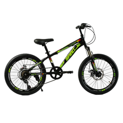 Велосипед CORSO SPIRIT 20" TK-20306 рама стальная 12", 7 скоростей Shimano, черный с зеленым