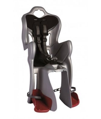 Сидіння заднє (дитяче велокрісло) Bellelli B-one Standart до 22 кг, темно-сіре з червоною підкладкою